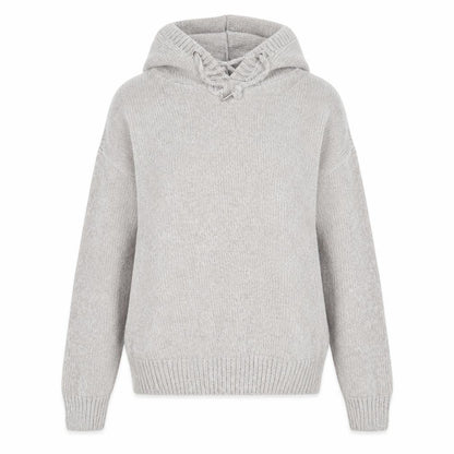 Front view of Primark women’s grey polyester pullover hoodie size 2xs