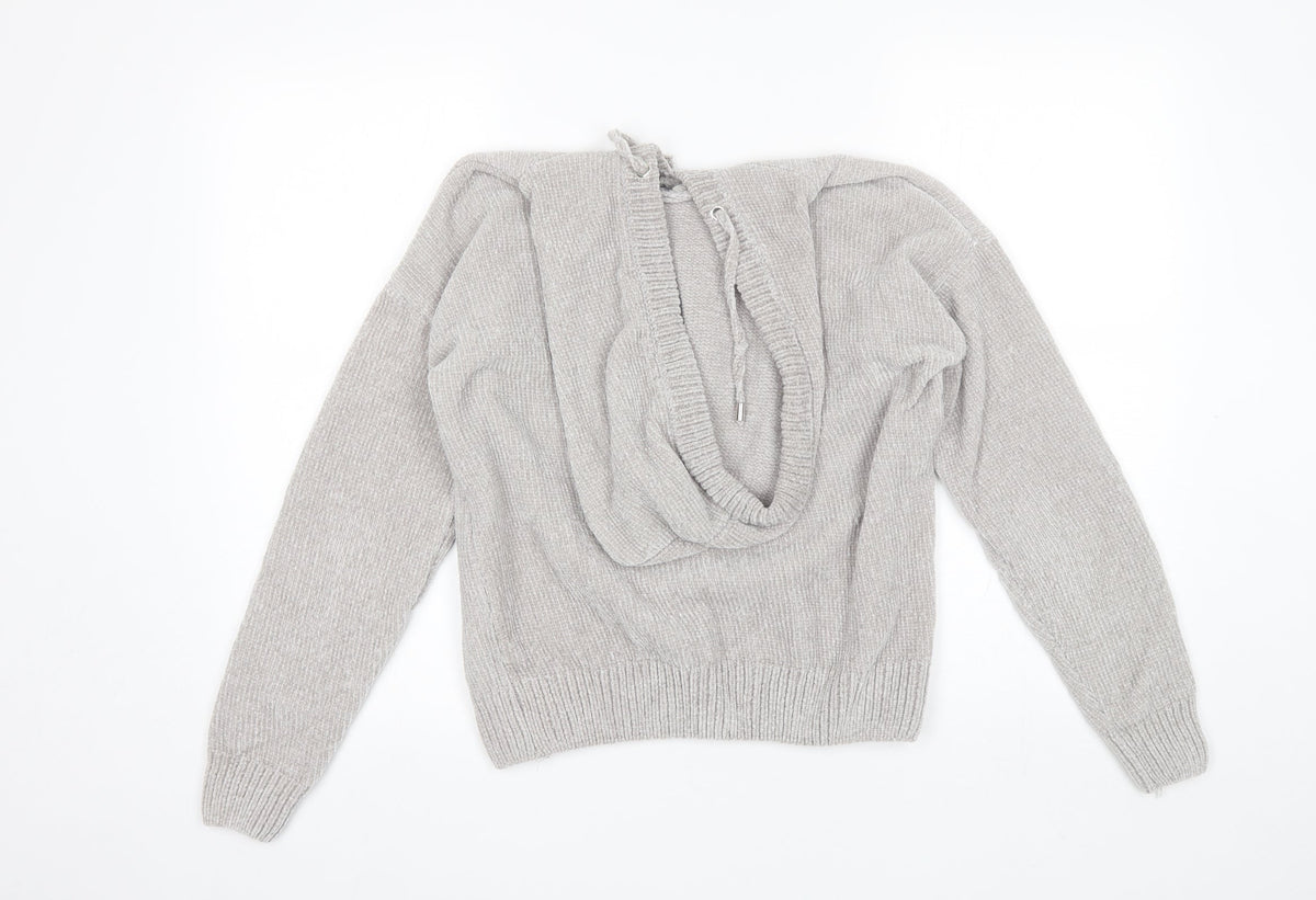 Back view of Primark women’s grey polyester pullover hoodie size 2xs