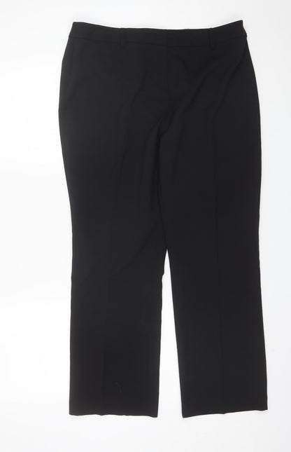 Womens UK Size 14 Papaya Regular Fit Dress Pants Black Trousers