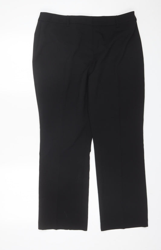 Womens UK Size 14 Papaya Regular Fit Dress Pants Black Trousers