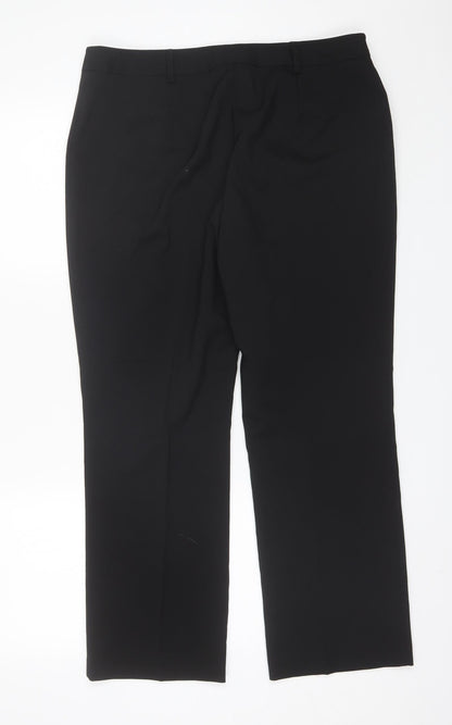 Womens UK Size 14 Papaya Regular Fit Dress Pants Black Trousers