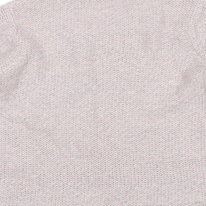 F&F Womens Purple V-Neck  Acrylic Pullover Jumper Size 12
