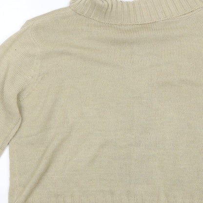 Nathalie Andersen Womens Beige Collared  Acrylic Full Zip Jumper Size L