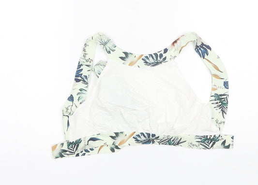 SheIn Womens White Floral Polyester Cropped Tank Size M Round Neck