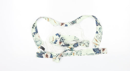 SheIn Womens White Floral Polyester Cropped Tank Size M Round Neck