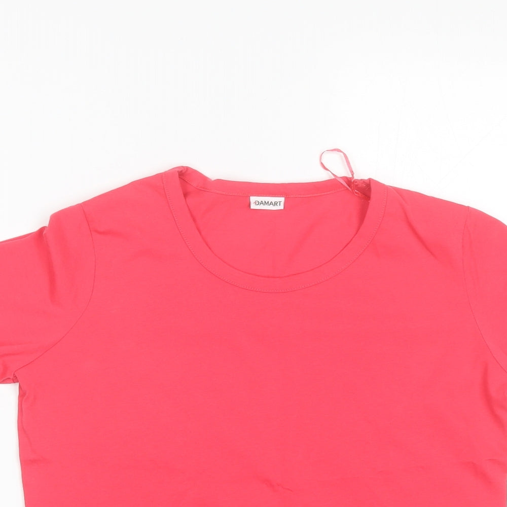 Womens UK Size 10 Damart Pink Basic T-Shirt