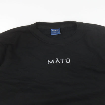 Uneek Mens Black Round Neck  Polyester Pullover Jumper Size S