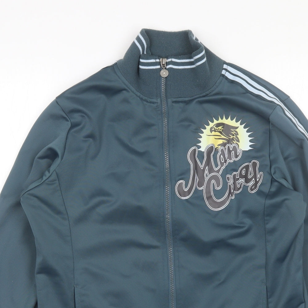 Urban City Wear Mens Blue Collared  Polyester Full Zip Jumper Size S