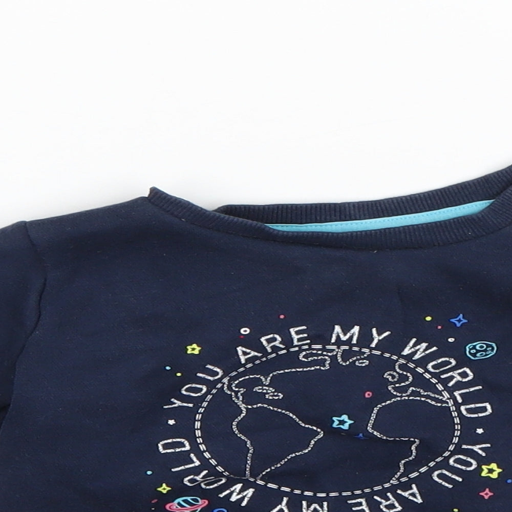 F&F Boys Blue  Cotton Pullover Jumper Size 12-18 Months