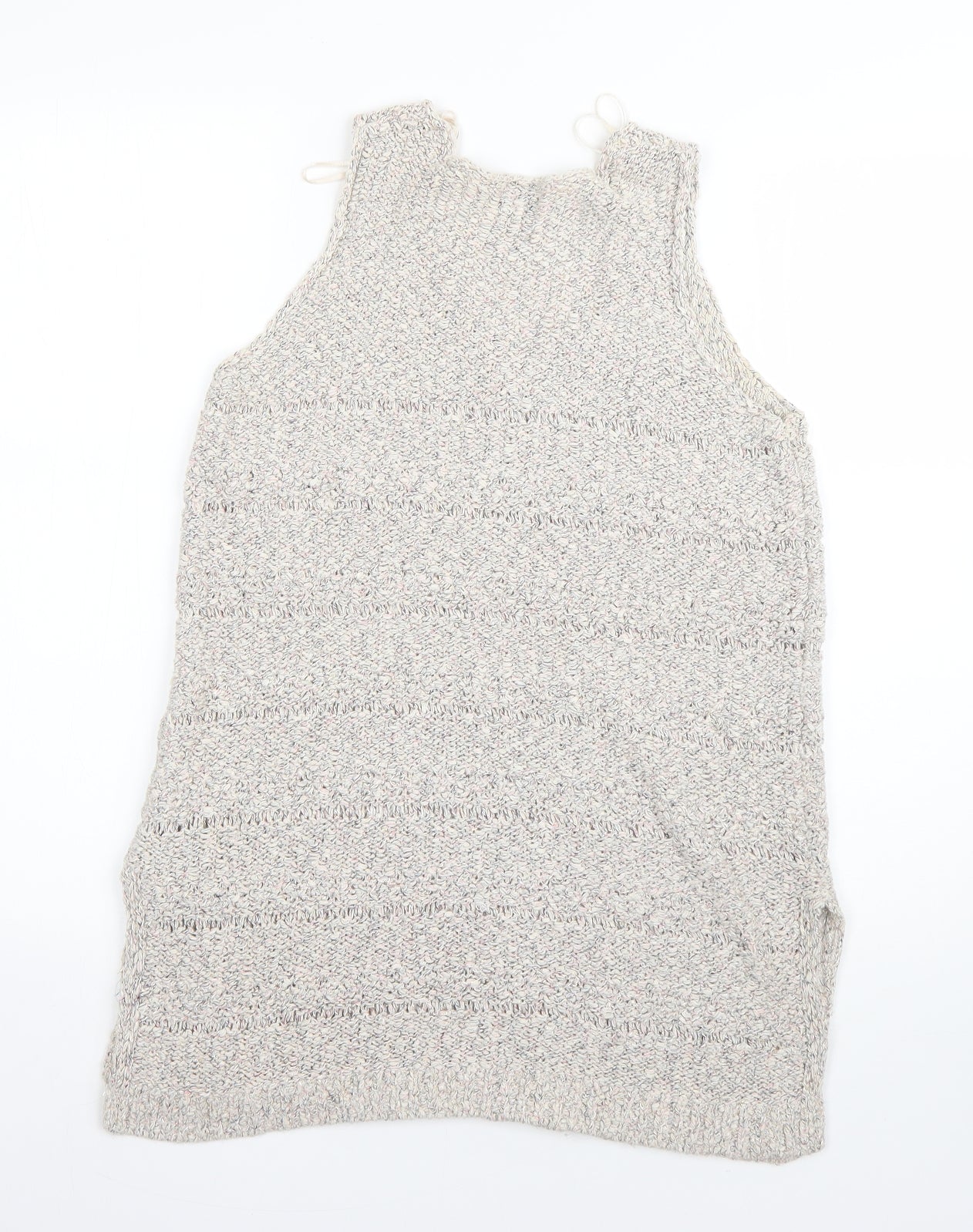 F&F Womens Beige Round Neck  Cotton Pullover Jumper Size 14