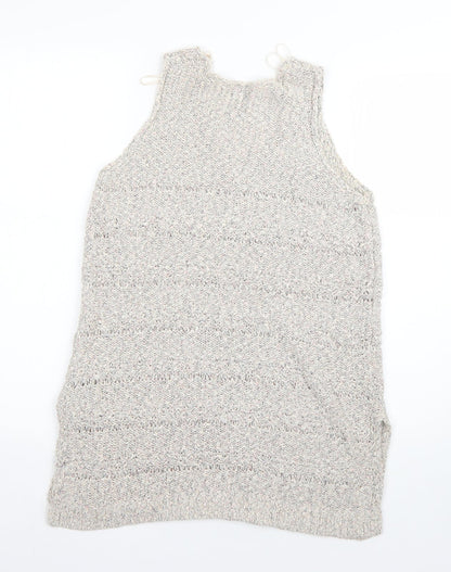 F&F Womens Beige Round Neck  Cotton Pullover Jumper Size 14