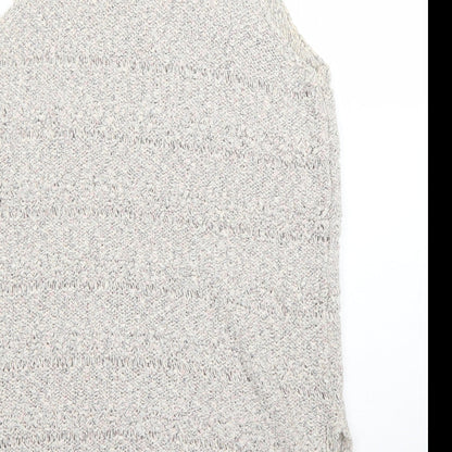 F&F Womens Beige Round Neck  Cotton Pullover Jumper Size 14