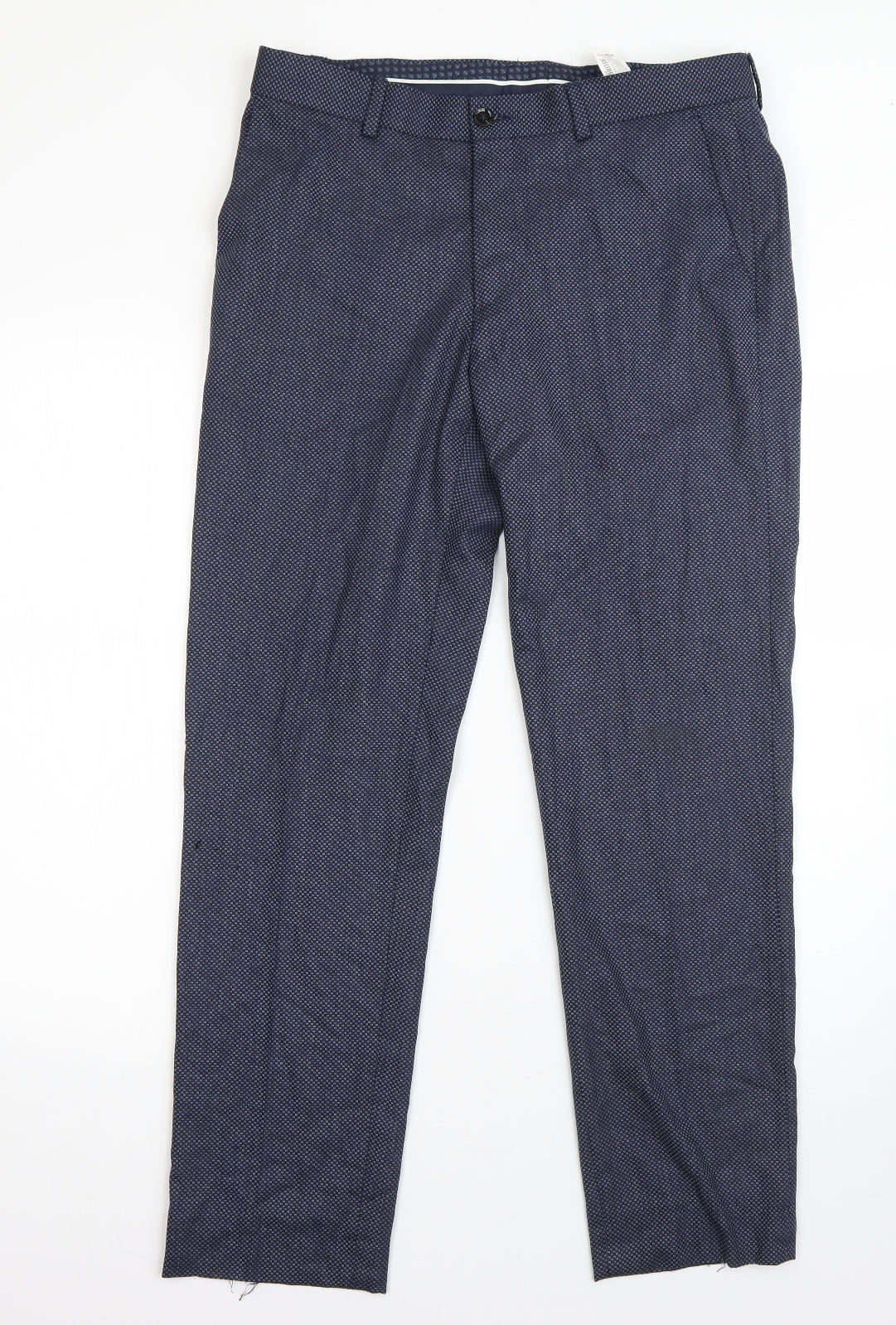 Preworn Mens Blue  Polyester Dress Pants Trousers Size 32 in L28 in Regular