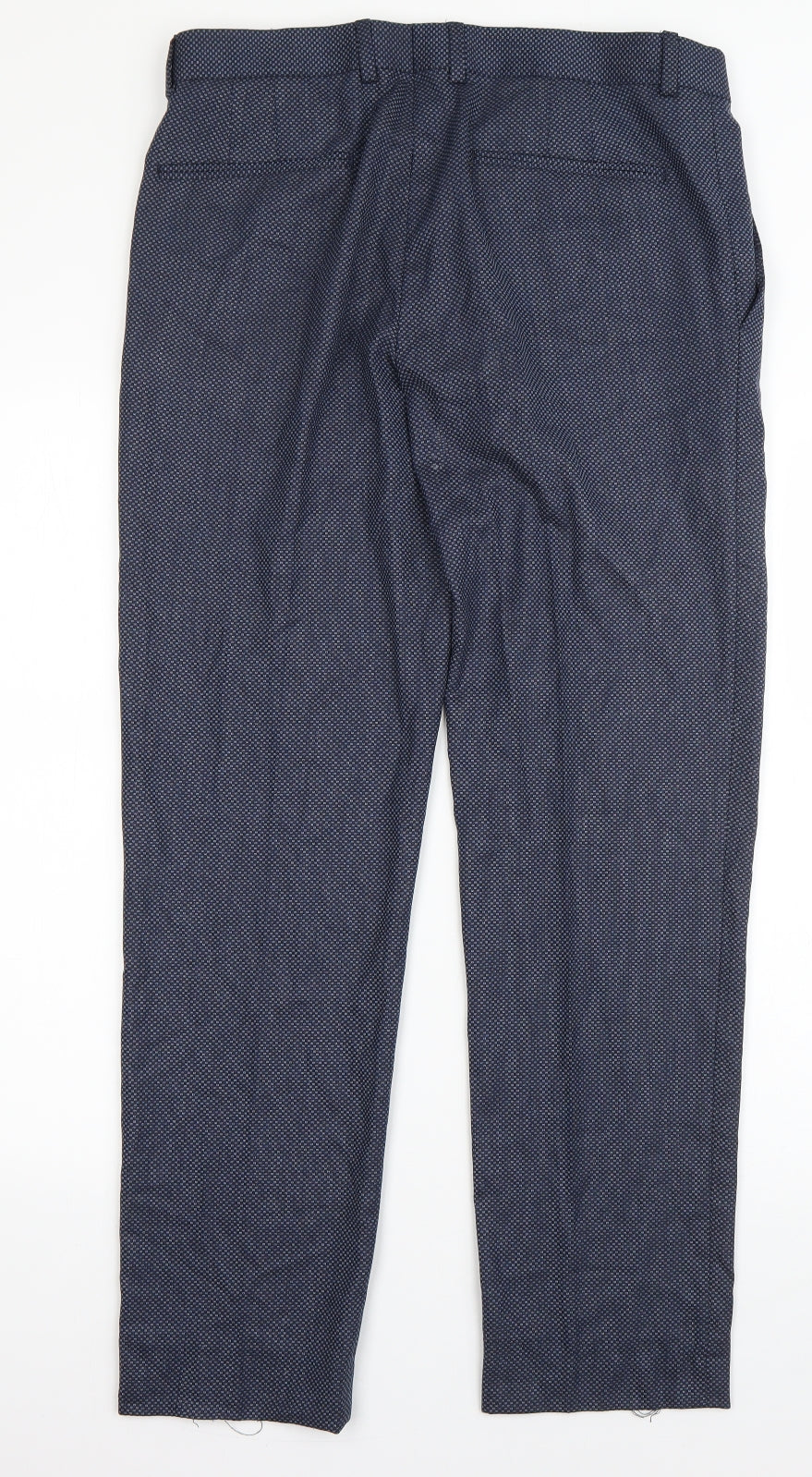 Preworn Mens Blue  Polyester Dress Pants Trousers Size 32 in L28 in Regular