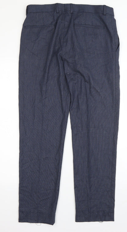 Preworn Mens Blue  Polyester Dress Pants Trousers Size 32 in L28 in Regular