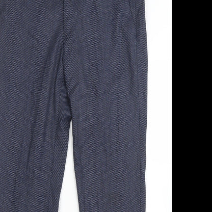 Preworn Mens Blue  Polyester Dress Pants Trousers Size 32 in L28 in Regular