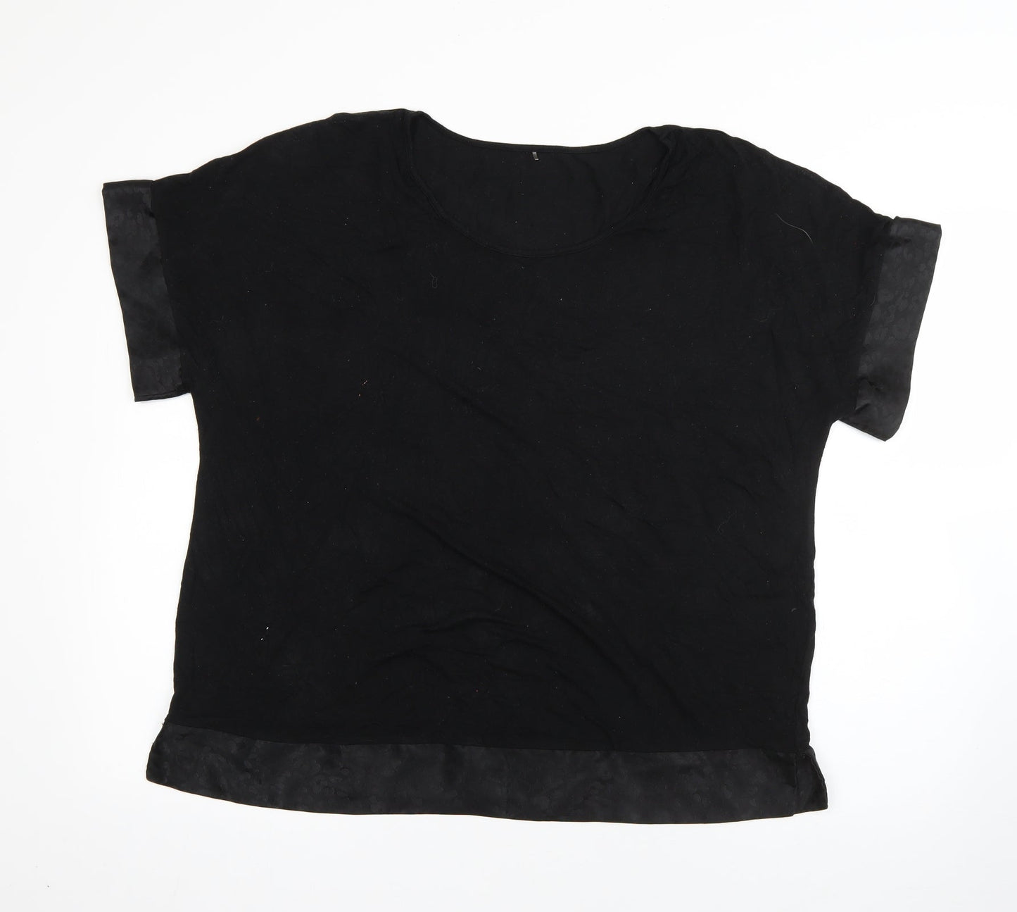 George Womens Black  Viscose Basic T-Shirt Size 18 Round Neck
