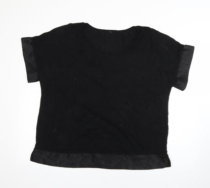 George Womens Black  Viscose Basic T-Shirt Size 18 Round Neck