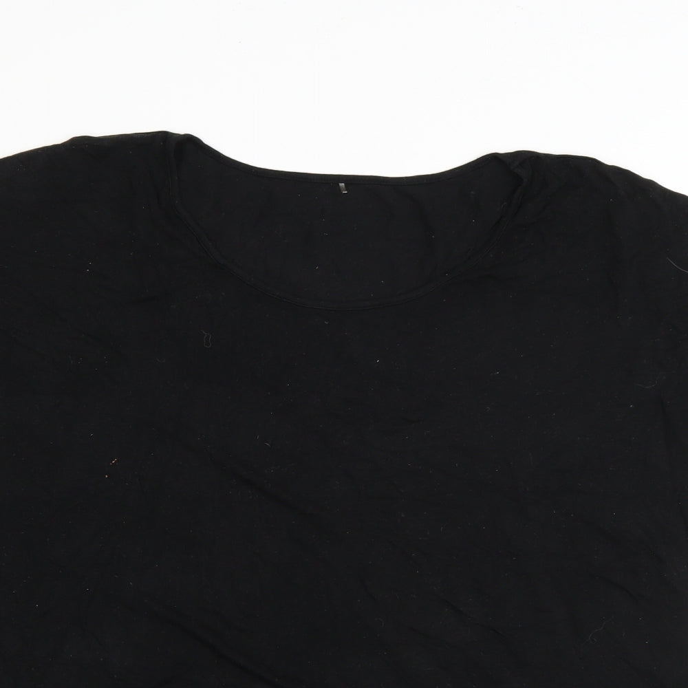 George Womens Black  Viscose Basic T-Shirt Size 18 Round Neck