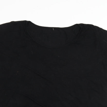 George Womens Black  Viscose Basic T-Shirt Size 18 Round Neck