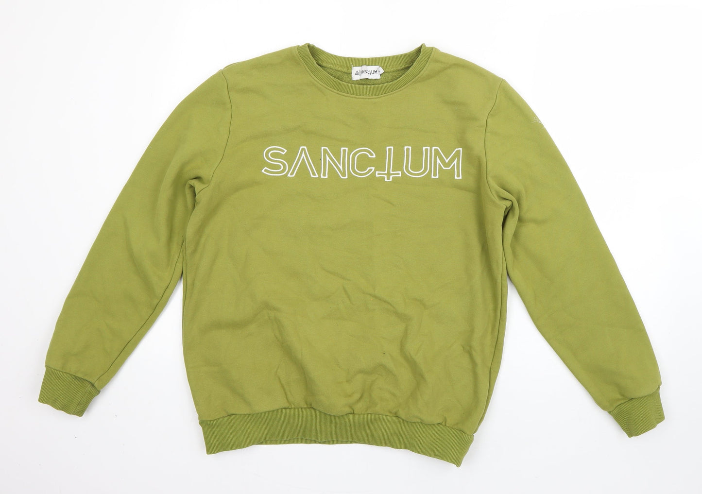 Sanctum Mens Green  Cotton Pullover Sweatshirt Size S