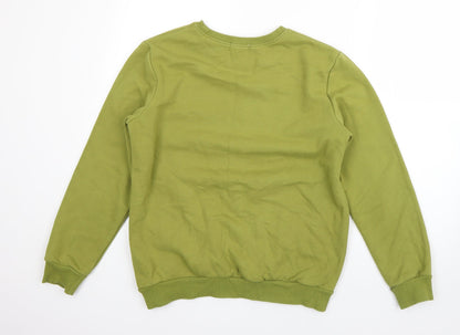 Sanctum Mens Green  Cotton Pullover Sweatshirt Size S