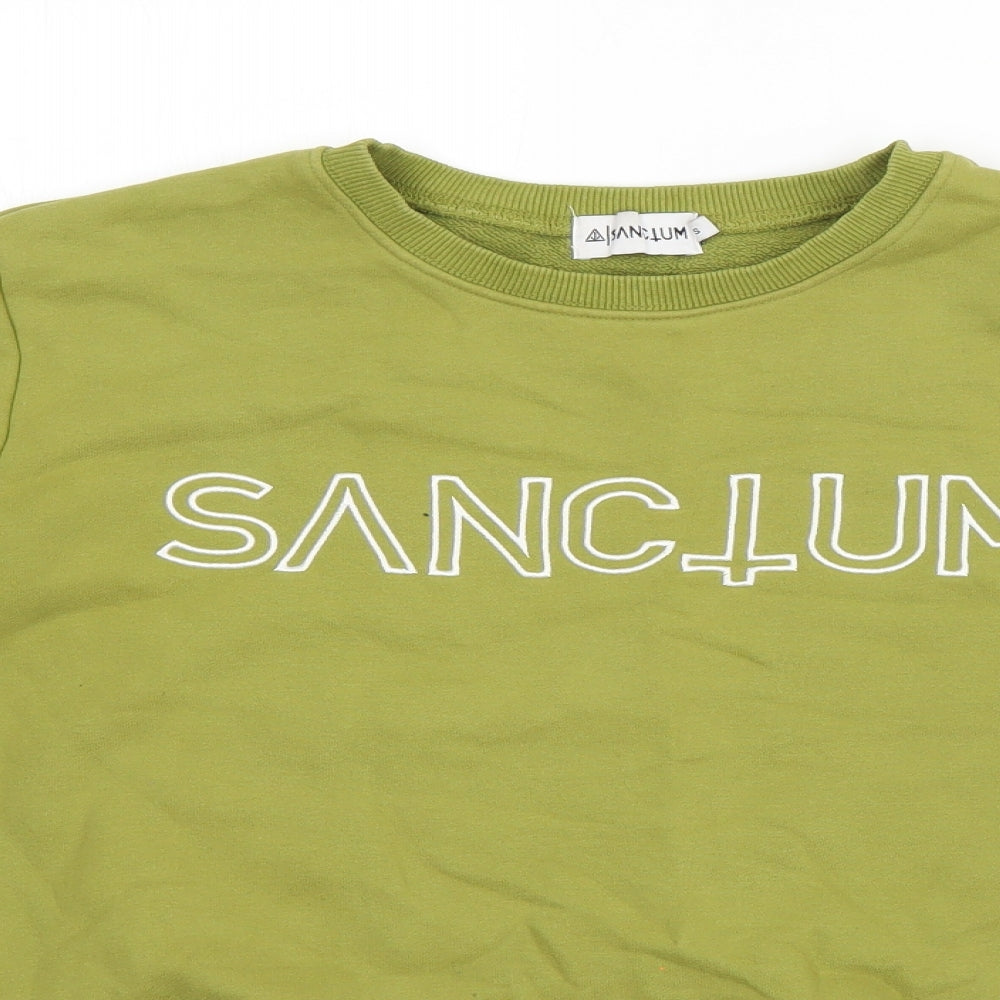 Sanctum Mens Green  Cotton Pullover Sweatshirt Size S