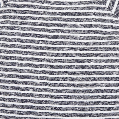 Tue Womens Blue Round Neck Striped Viscose Pullover Jumper Size 18