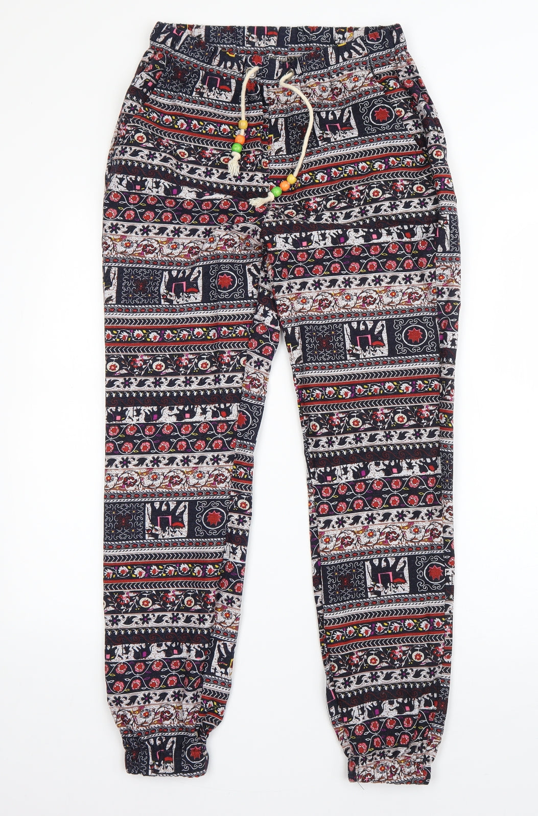 Preworn Womens Multicoloured Paisley Polyester Jegging Trousers Size M L28 in Regular