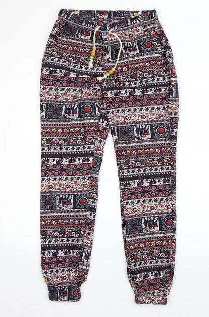 Preworn Womens Multicoloured Paisley Polyester Jegging Trousers Size M L28 in Regular