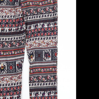 Preworn Womens Multicoloured Paisley Polyester Jegging Trousers Size M L28 in Regular