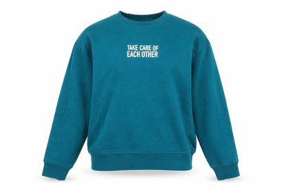 Front view of Primark women’s green polyester pullover sweatshirt, size XS