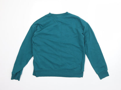 Back view of Primark women’s green polyester pullover sweatshirt, size XS