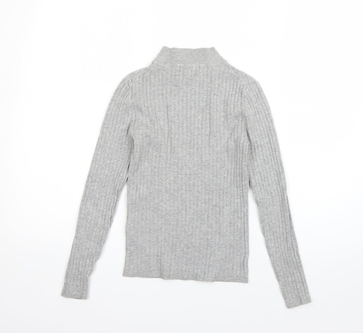 Primark Womens Grey High Neck  Viscose Pullover Jumper Size S