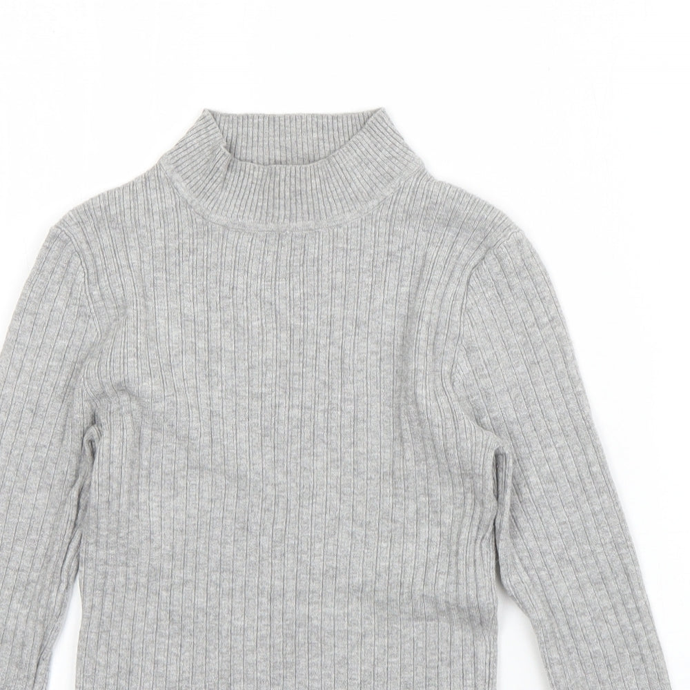 Primark Womens Grey High Neck  Viscose Pullover Jumper Size S