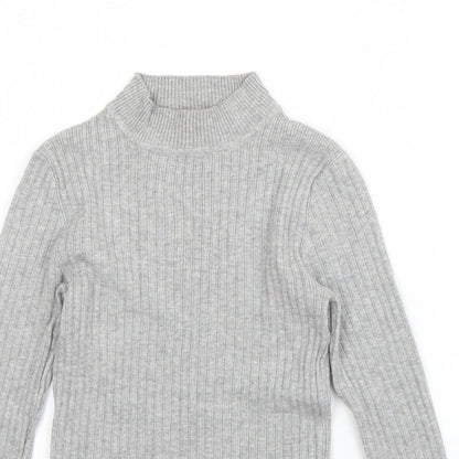 Primark Womens Grey High Neck  Viscose Pullover Jumper Size S