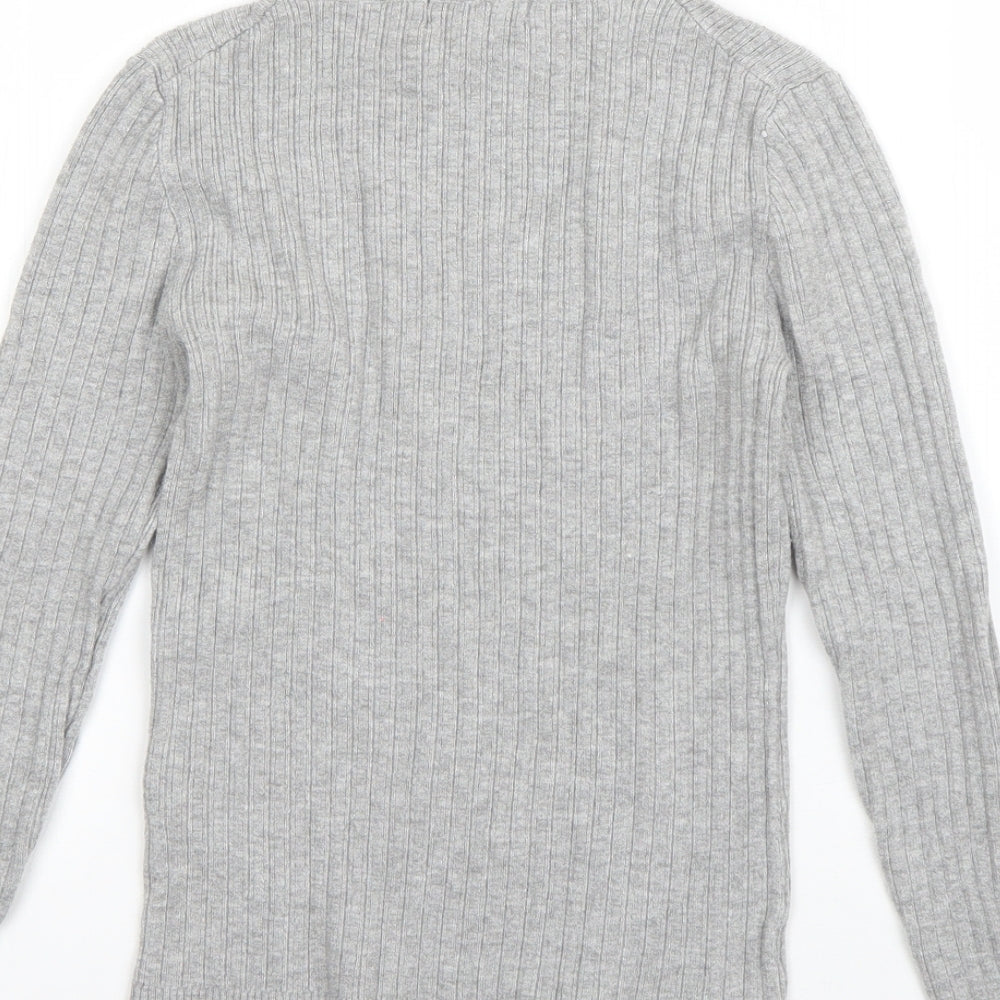 Primark Womens Grey High Neck  Viscose Pullover Jumper Size S