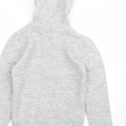 Brand and care label for Primark women’s grey polyester pullover hoodie, size S