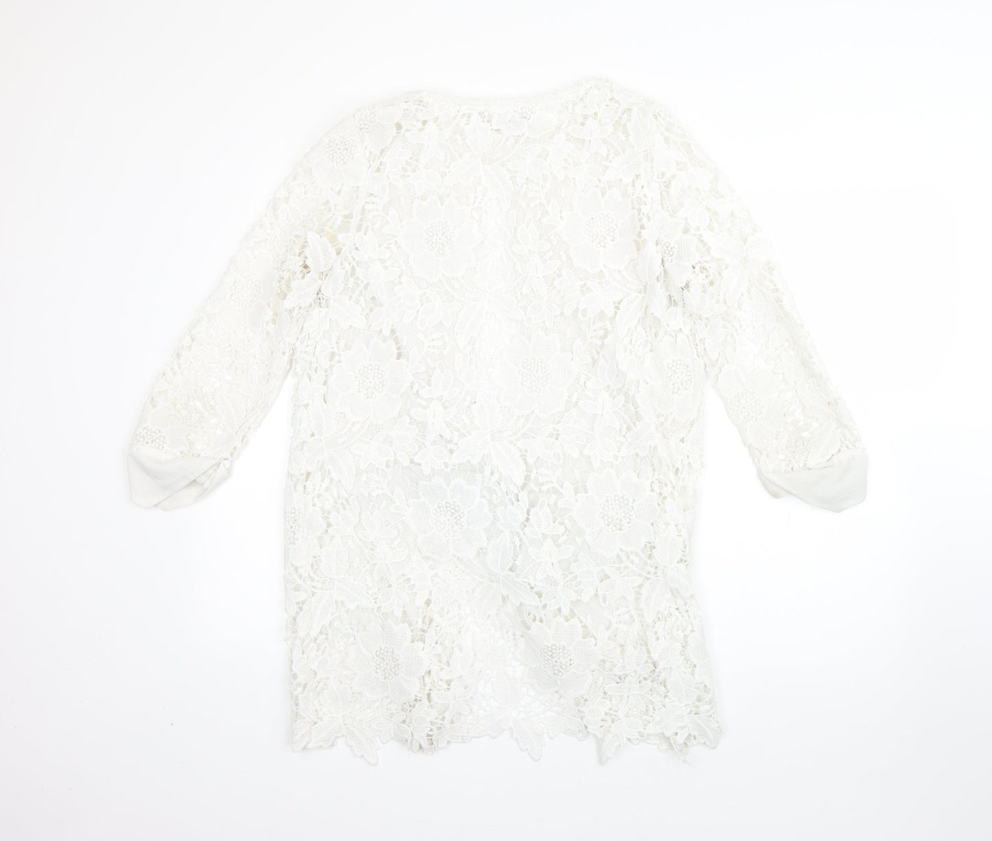 Womens UK Size 8 Quiz White Cardigan Jumper