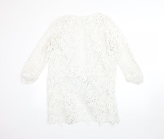 Womens UK Size 8 Quiz White Cardigan Jumper
