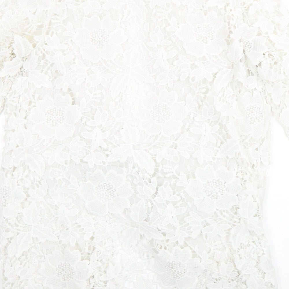 Womens UK Size 8 Quiz White Cardigan Jumper