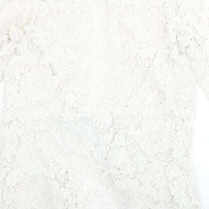 Womens UK Size 8 Quiz White Cardigan Jumper