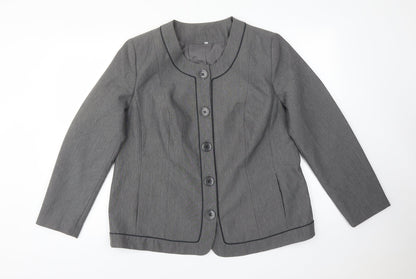 Womens UK Size 16 Preworn Regular Grey Suit Jacket