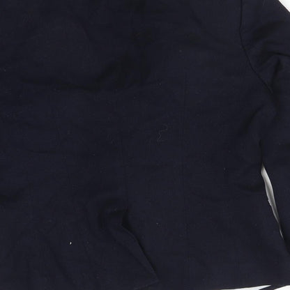 H&M Womens Blue  Polyester Jacket Suit Jacket Size 12
