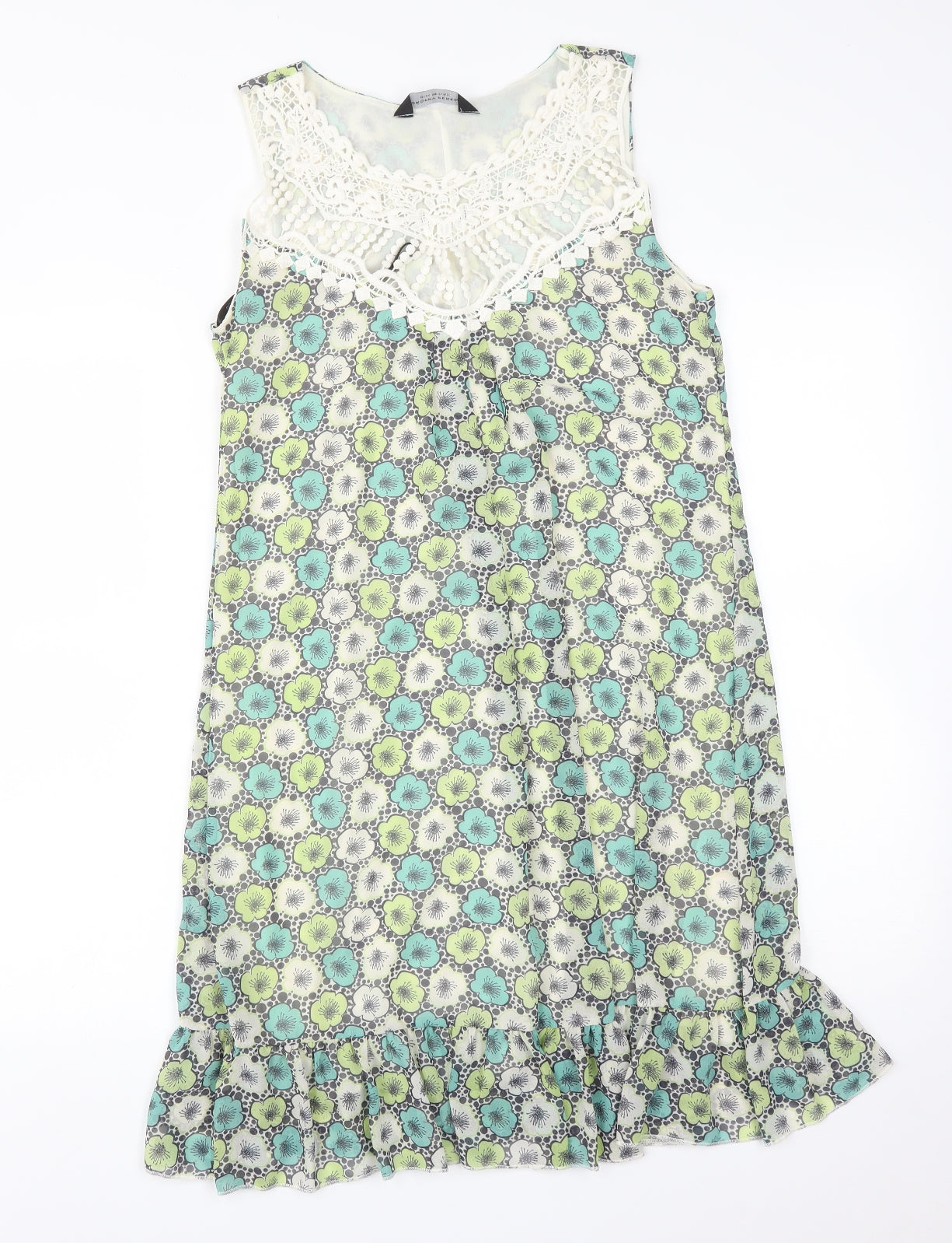 Dorothy Perkins Womens Multicoloured Floral Polyester A-Line  Size 10  Round Neck