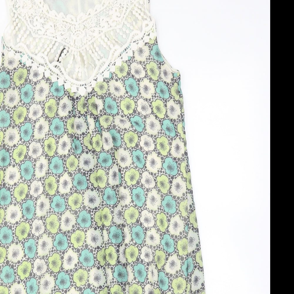 Dorothy Perkins Womens Multicoloured Floral Polyester A-Line  Size 10  Round Neck