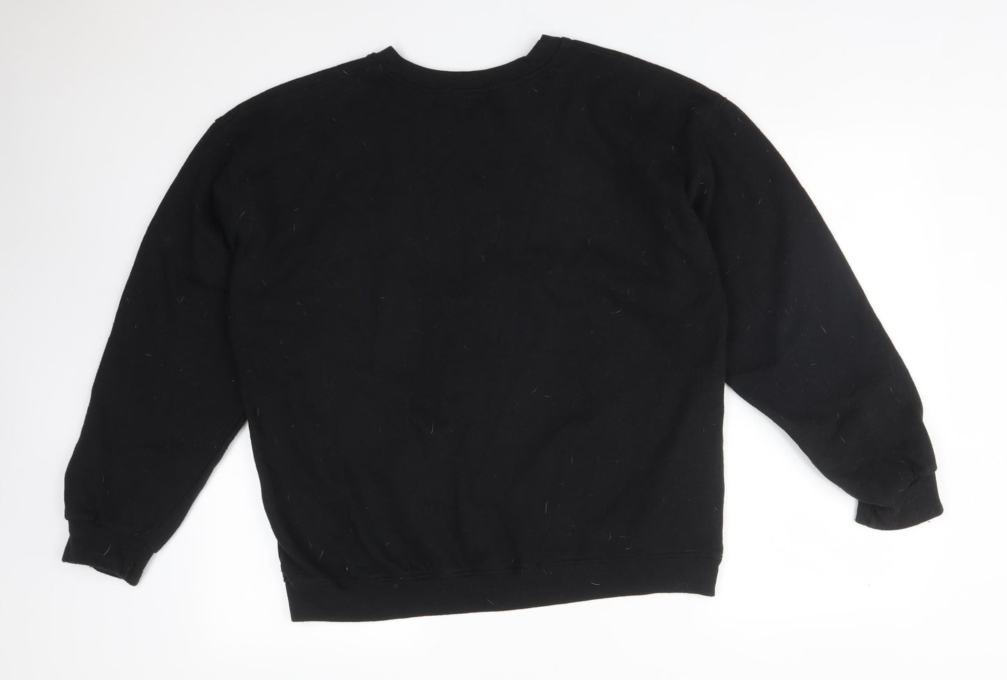 Boohoo Womens Black  Cotton Pullover Sweatshirt Size S   - FITNESS HEALTH CLUB