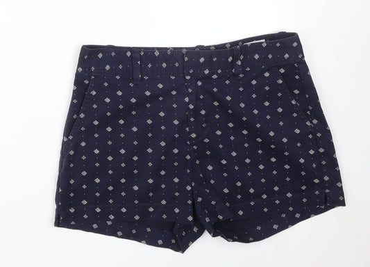 Gap Womens Blue Geometric Cotton Chino Shorts Size 4 L3 in Regular