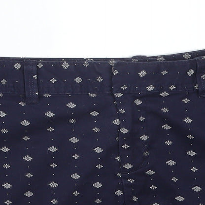 Gap Womens Blue Geometric Cotton Chino Shorts Size 4 L3 in Regular