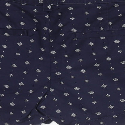 Gap Womens Blue Geometric Cotton Chino Shorts Size 4 L3 in Regular